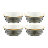Bonna China Gris dia.4.75" h:1.75" 10 oz. Round Grey Porcelain Bowl (Set of 4)